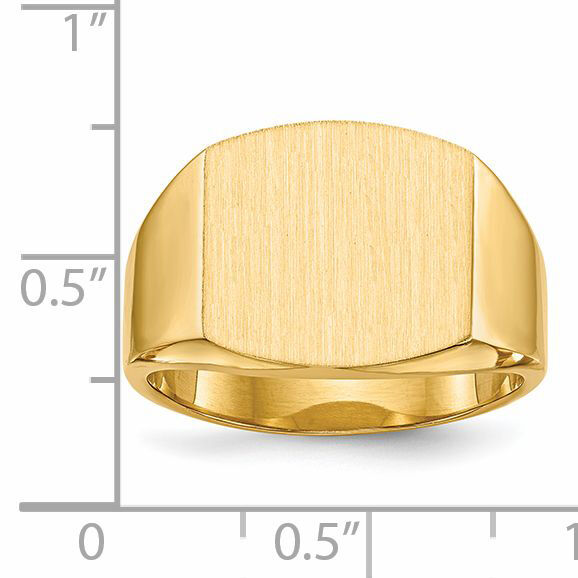 14k 14.5x13.5mm Closed Back Mens Signet Ring-RS391