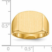 14k 14.5x13.5mm Closed Back Mens Signet Ring-RS391