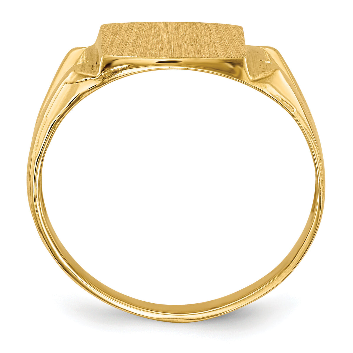 14k 11.0x12.0mm Open Back Diamond Mens Signet Ring Mounting-RS396