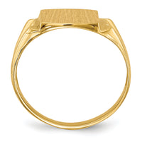 14k 11.0x12.0mm Open Back Diamond Mens Signet Ring Mounting-RS396