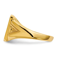 14k 11.0x12.0mm Open Back Diamond Mens Signet Ring Mounting-RS396