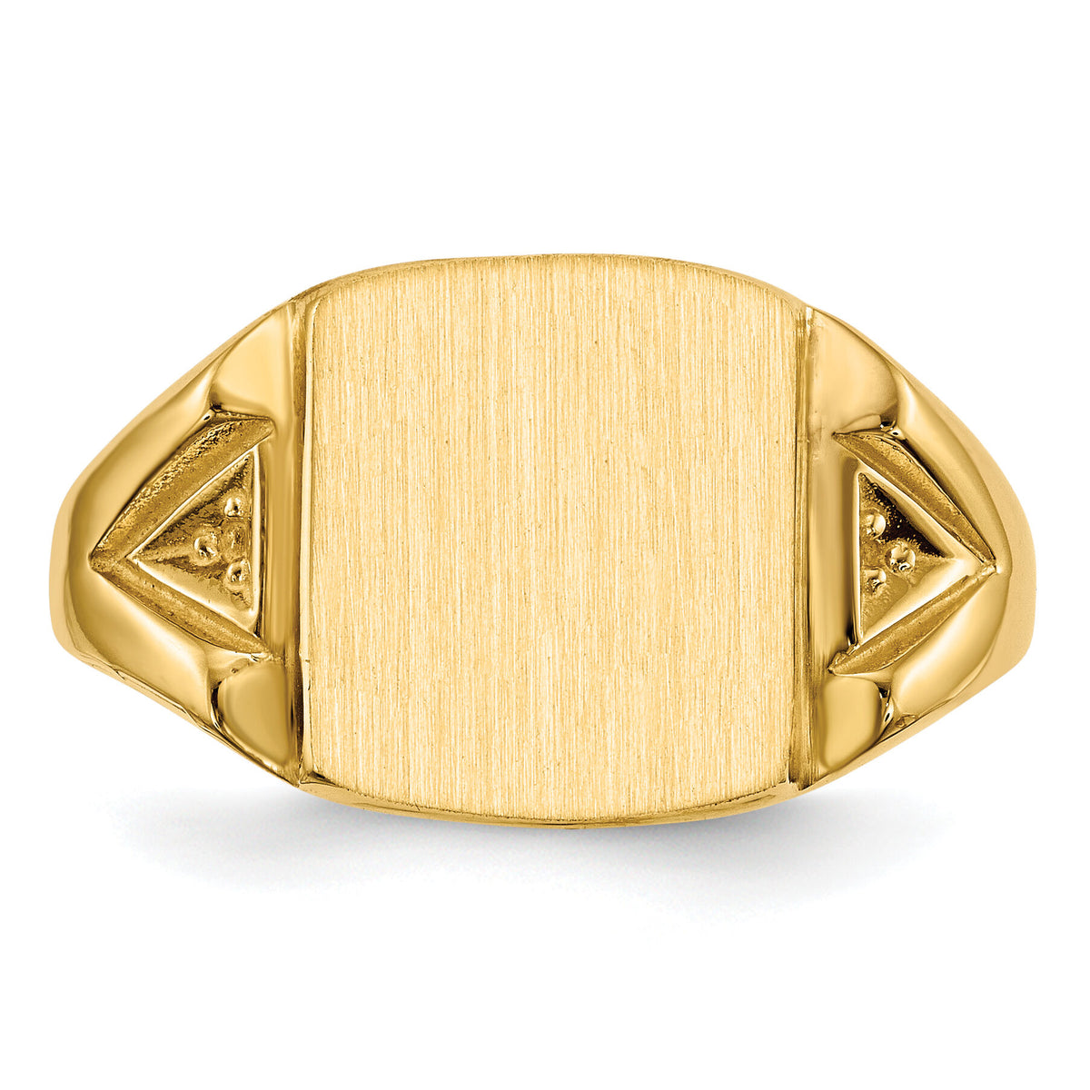14k 11.0x12.0mm Open Back Diamond Mens Signet Ring Mounting-RS396