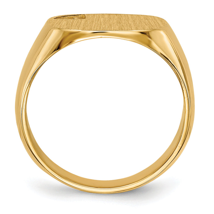 14k 15.0x15.0mm Closed Back Diamond Mens Signet Ring Mounting-RS397