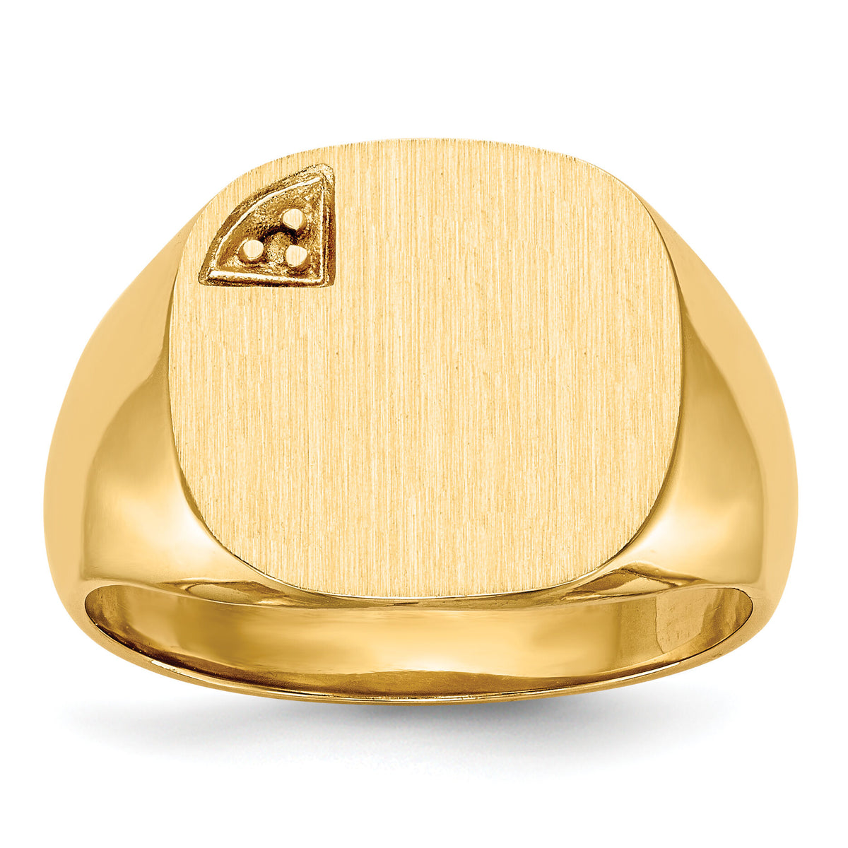 14k 15.0x15.0mm Closed Back Diamond Mens Signet Ring Mounting-RS397