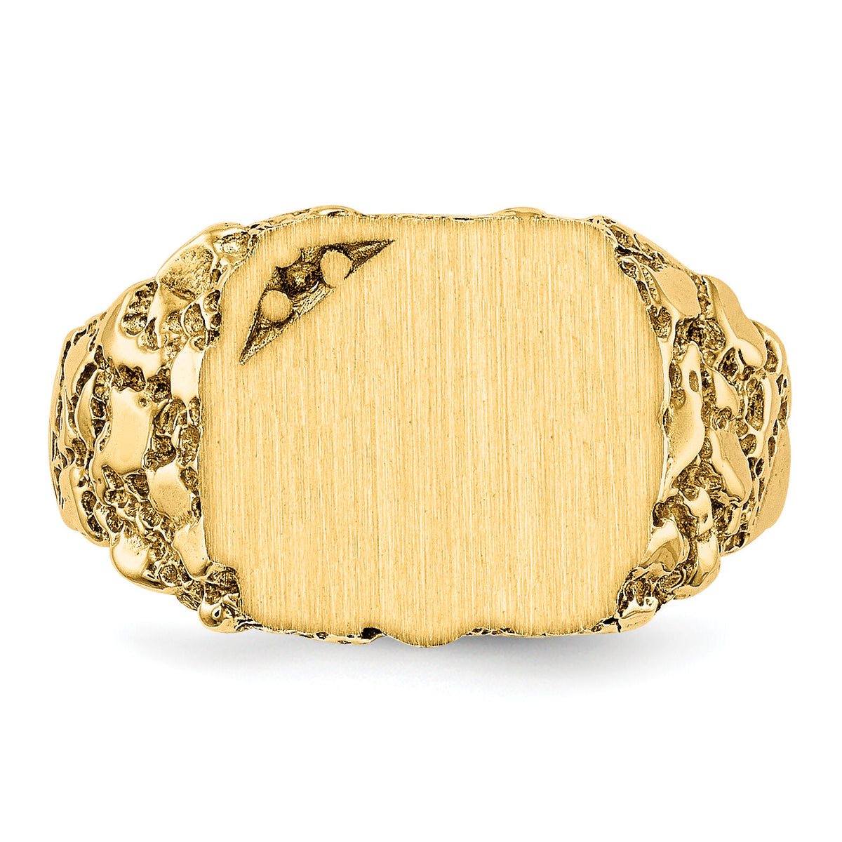 14k 11.5x10.0mm Diamond Closed Back Signet Ring Mounting-RS398