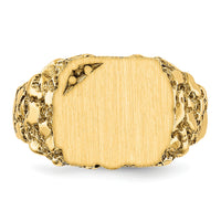 14k 11.5x10.0mm Diamond Closed Back Signet Ring Mounting-RS398