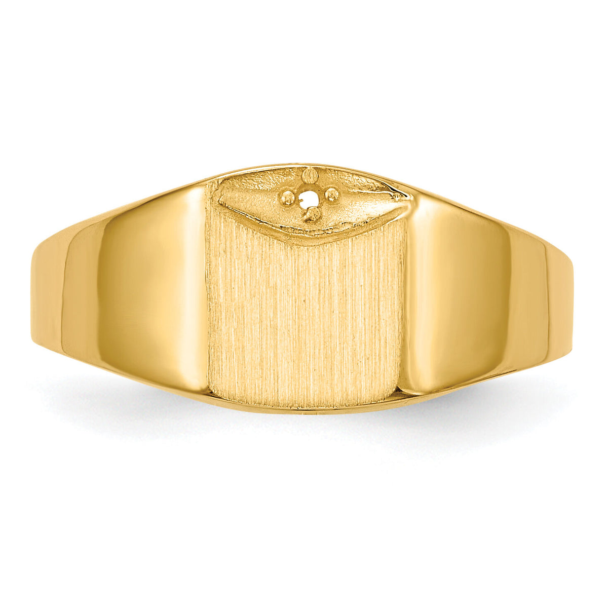 14k 7.0x8.0mm Closed Back Diamond Signet Ring Mounting-RS399