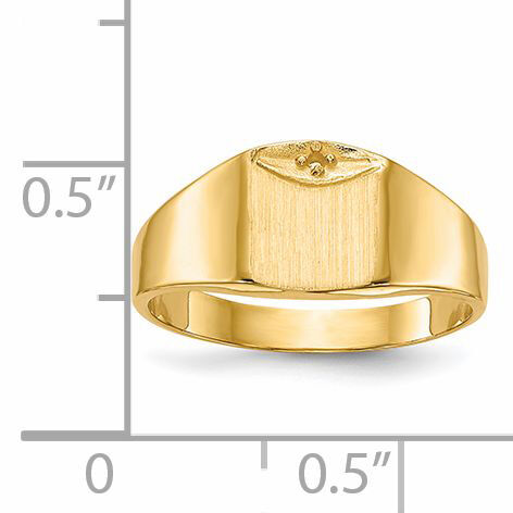 14k 7.0x8.0mm Closed Back Diamond Signet Ring Mounting-RS399