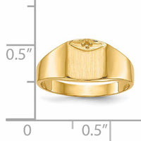 14k 7.0x8.0mm Closed Back Diamond Signet Ring Mounting-RS399