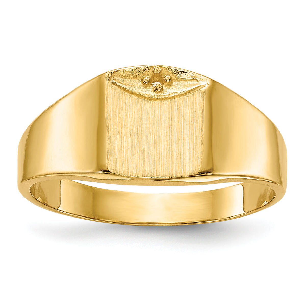14k 7.0x8.0mm Closed Back Diamond Signet Ring Mounting-RS399