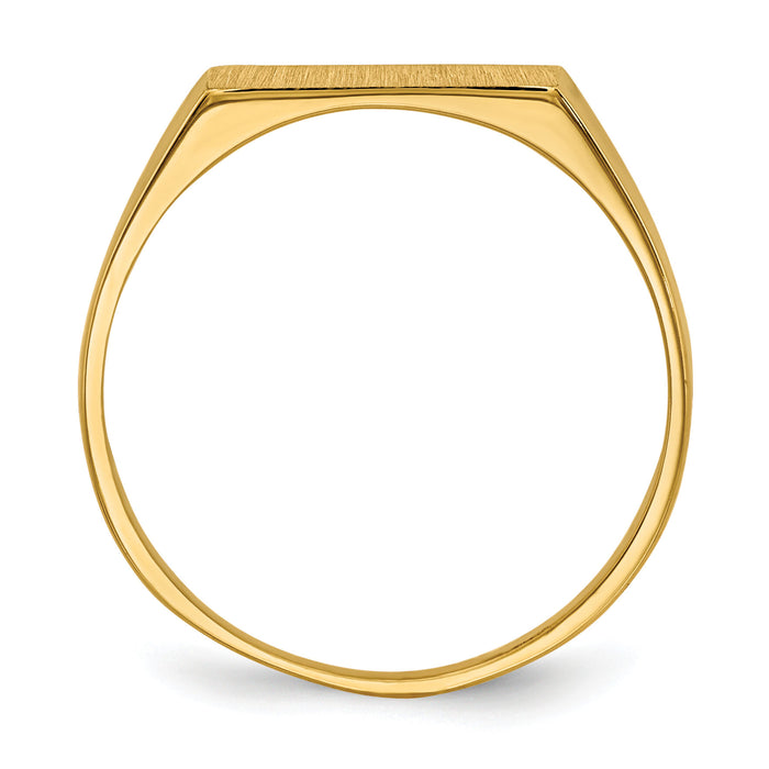 14k 12.0x5.5mm Closed Back Signet Ring-RS401