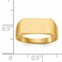 14k 13.0x7.0mm Closed Back Signet Ring-RS403