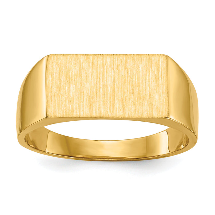 14k 13.0x7.0mm Closed Back Signet Ring-RS403