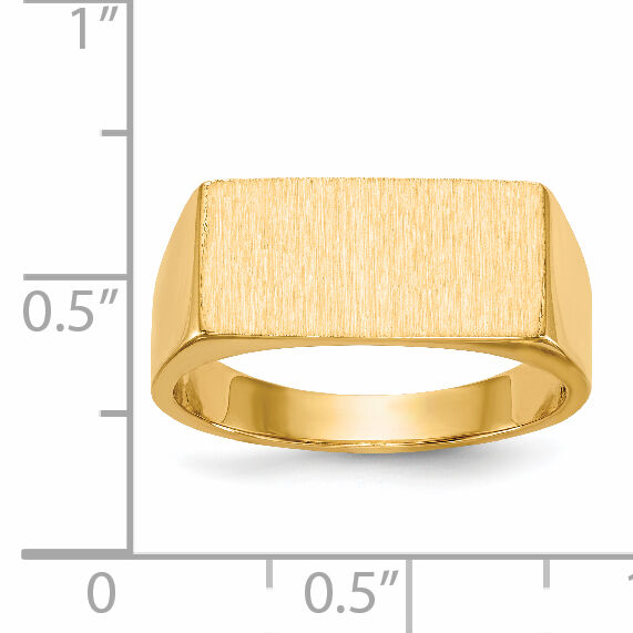 14k 16.5x8.0mm Closed Back Mens Signet Ring-RS404