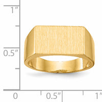 14k 15.0x9.0mm Closed Back Mens Signet Ring-RS405