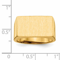 14k 18.0x11.0mm Open Back Mens Signet Ring-RS411