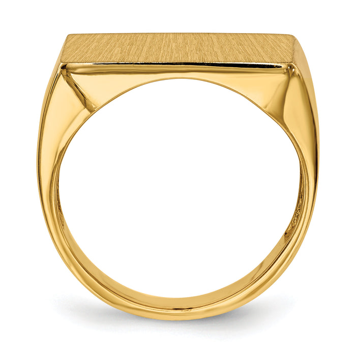 14k 19.5x14.5mm Open Back Mens Signet Ring-RS413
