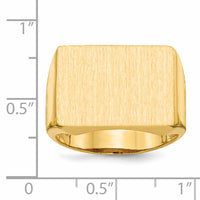 14k 19.5x14.5mm Open Back Mens Signet Ring-RS413