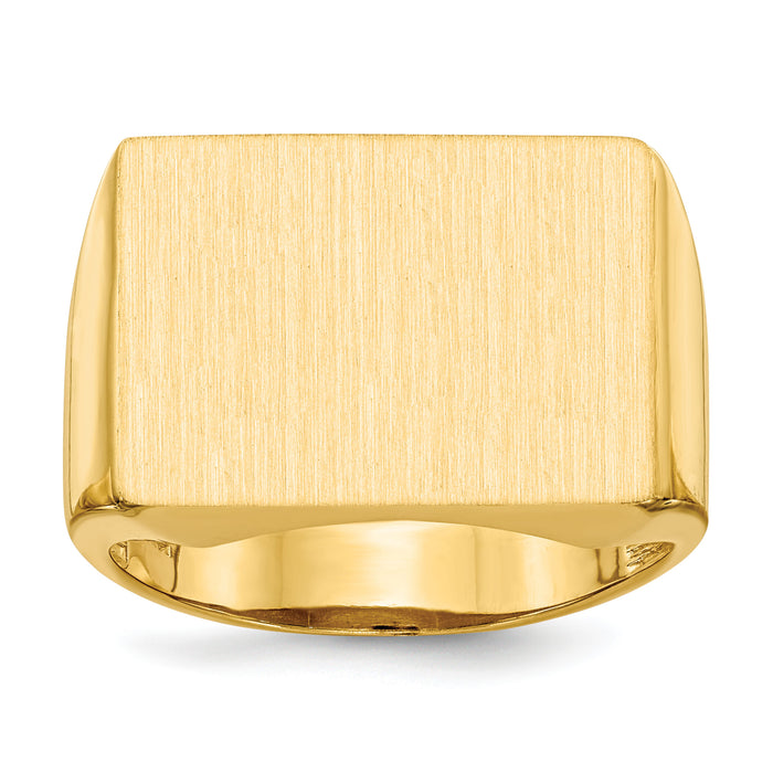14k 19.5x14.5mm Open Back Mens Signet Ring-RS413