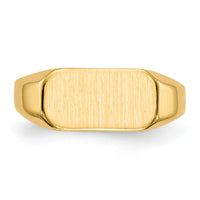 14k 12.0x6.5mm Closed Back Childs Signet Ring-RS419