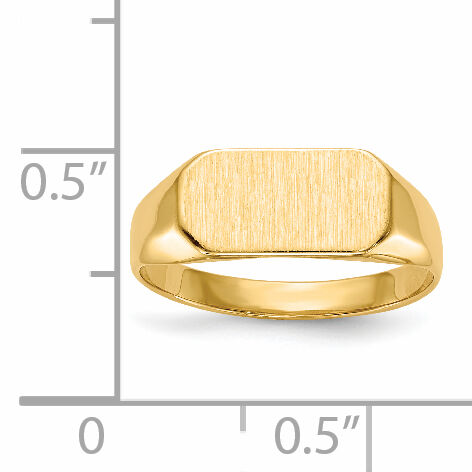 14k 12.0x6.5mm Closed Back Childs Signet Ring-RS419