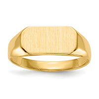 14k 12.0x6.5mm Closed Back Childs Signet Ring-RS419
