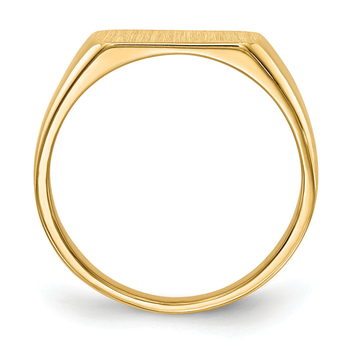 14k 11.5x6.5mm Closed Back Signet Ring-RS420