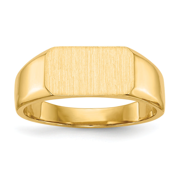 14k 11.5x6.5mm Closed Back Signet Ring-RS420