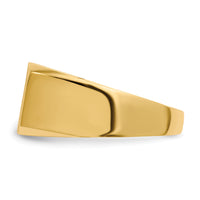 14k 15.0x10.0mm Closed Back Mens Signet Ring-RS422