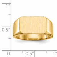 14k 15.0x10.0mm Closed Back Mens Signet Ring-RS422