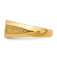 14k 12.5x6.0mm Closed Back Signet Ring-RS424