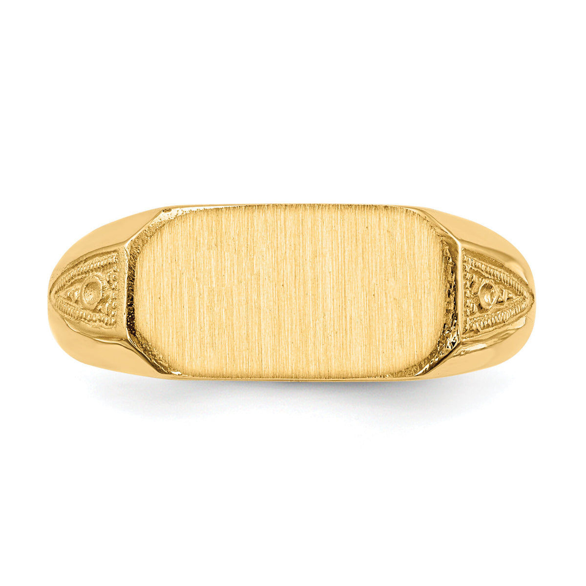14k 12.5x6.0mm Closed Back Signet Ring-RS424