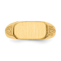 14k 12.5x6.0mm Closed Back Signet Ring-RS424