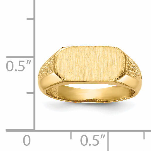 14k 12.5x6.0mm Closed Back Signet Ring-RS424