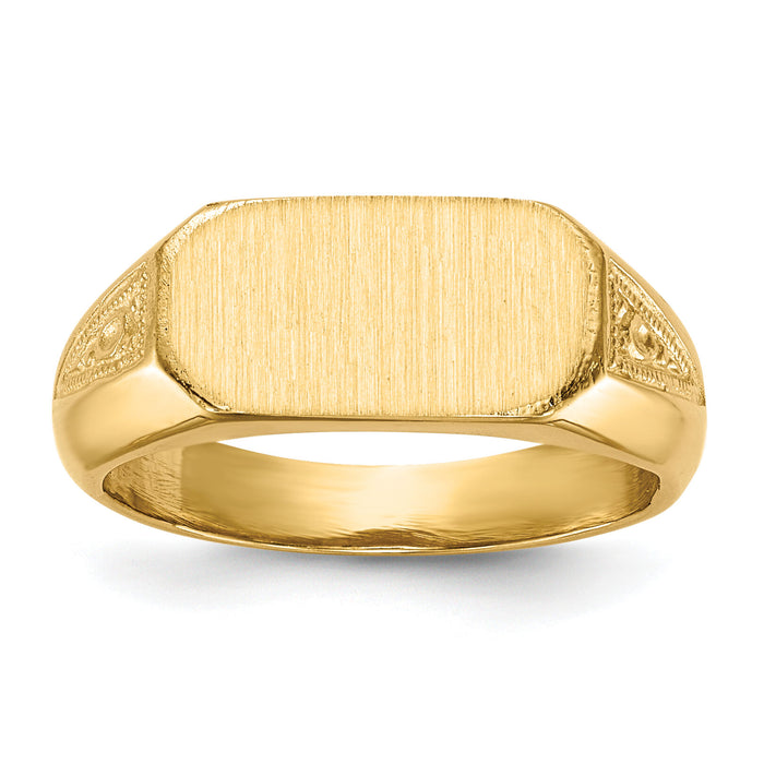 14k 12.5x6.0mm Closed Back Signet Ring-RS424