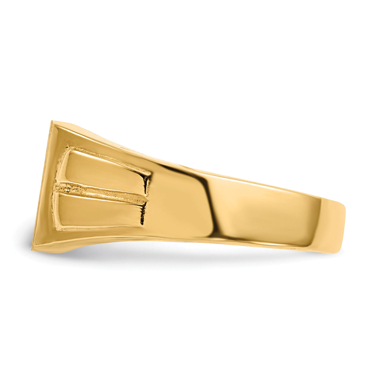 14k 9.0x7.5mm Closed Back Signet Ring-RS427