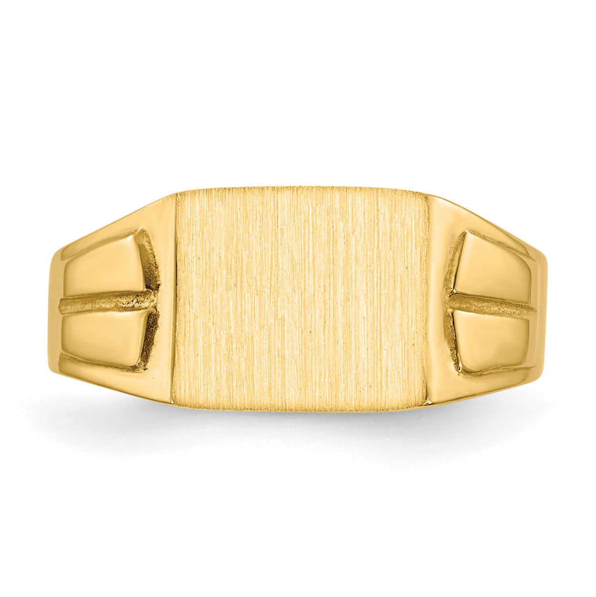 14k 9.0x7.5mm Closed Back Signet Ring-RS427