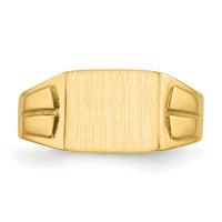 14k 9.0x7.5mm Closed Back Signet Ring-RS427