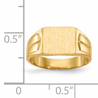 14k 9.0x7.5mm Closed Back Signet Ring-RS427
