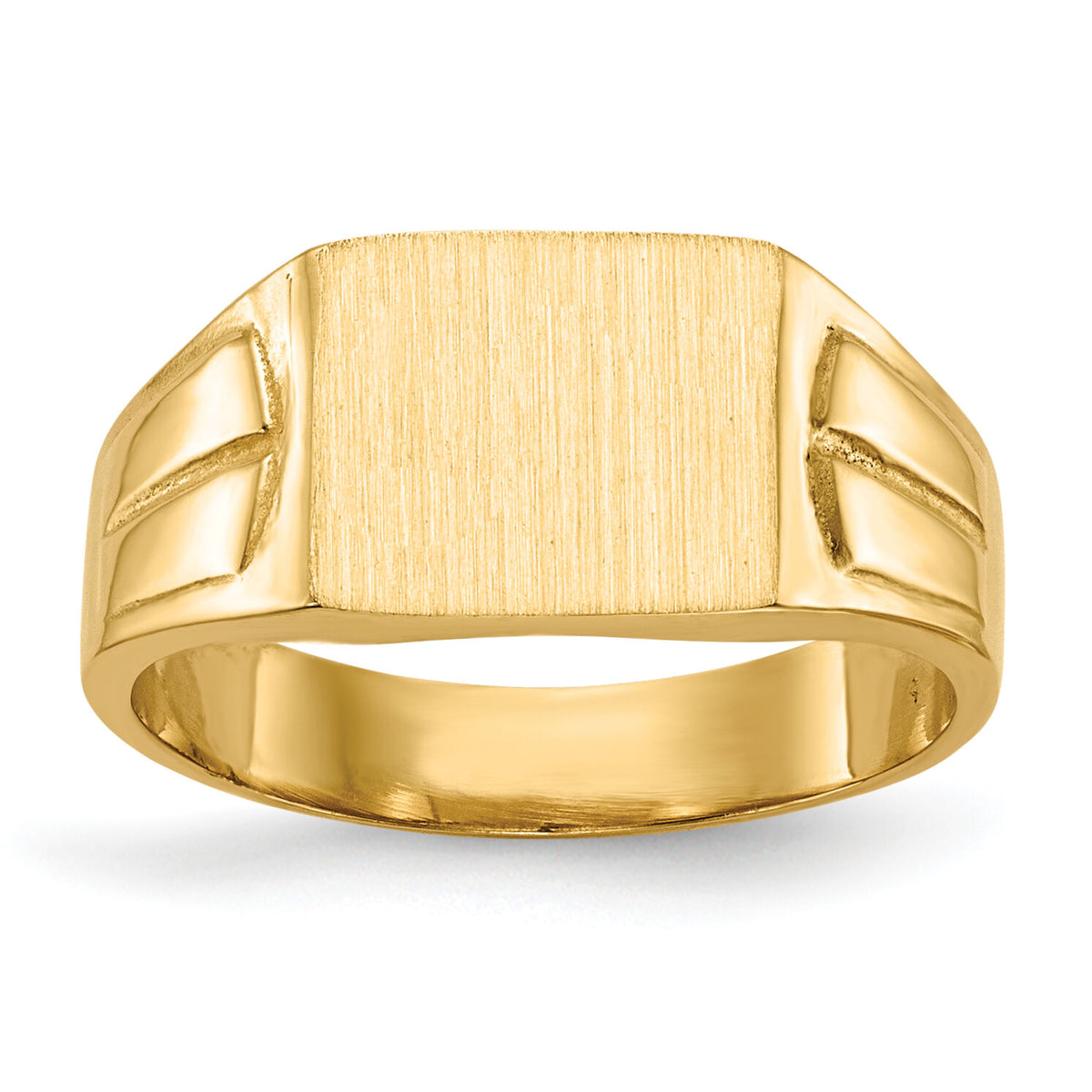 14k 9.0x7.5mm Closed Back Signet Ring-RS427