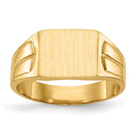 14k 9.0x7.5mm Closed Back Signet Ring-RS427