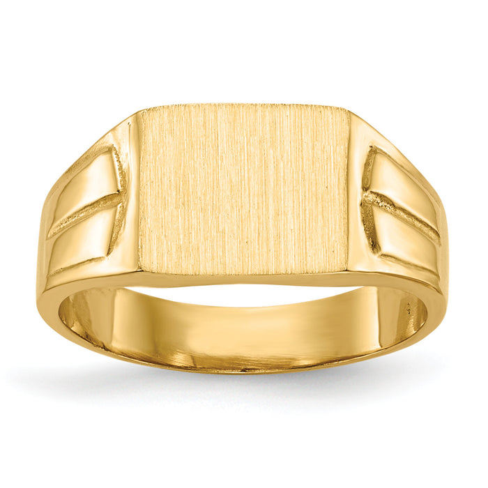 14k 9.0x7.5mm Closed Back Signet Ring-RS427