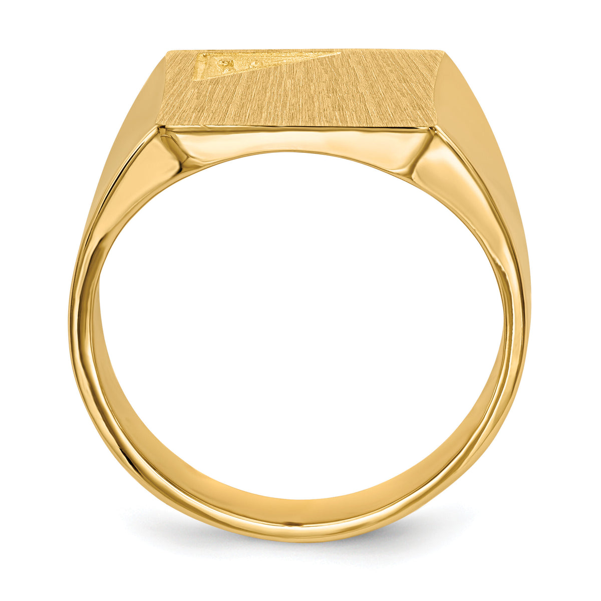 14k 13.0x14.0mm Closed Back Diamond Mens Signet Ring Mounting-RS458