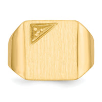 14k 13.0x14.0mm Closed Back Diamond Mens Signet Ring Mounting-RS458