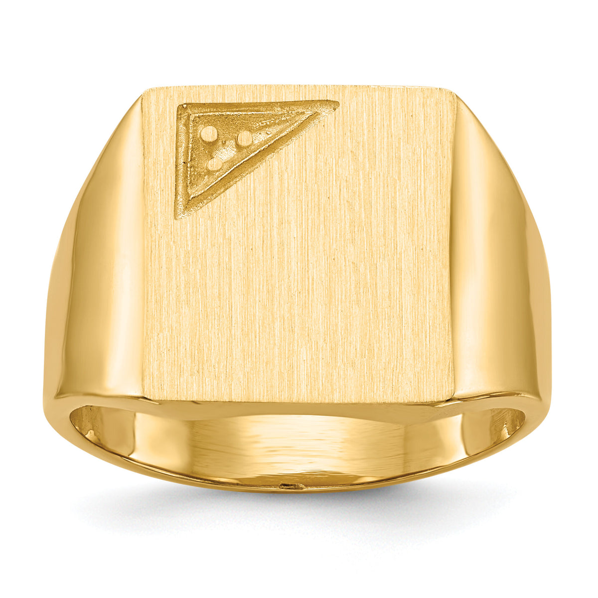 14k 13.0x14.0mm Closed Back Diamond Mens Signet Ring Mounting-RS458