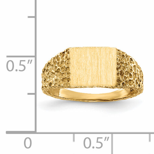 14k 8.0x7.0mm Open Back Signet Ring-RS460