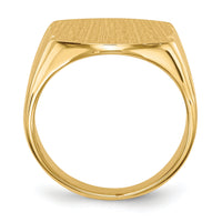 14k 16.5x15.0mm Closed Back Mens Signet Ring-RS486