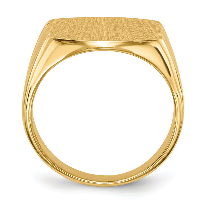 14k 16.5x15.0mm Closed Back Mens Signet Ring-RS486