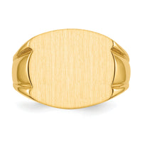 14k 16.5x15.0mm Closed Back Mens Signet Ring-RS486