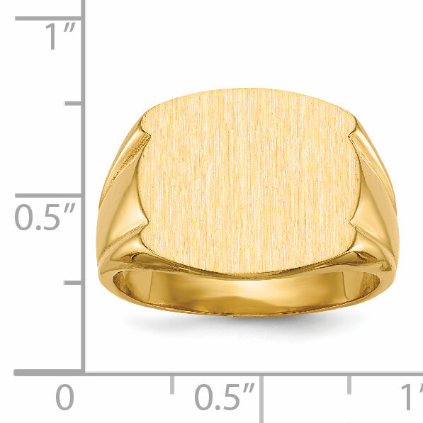 14k 16.5x15.0mm Closed Back Mens Signet Ring-RS486